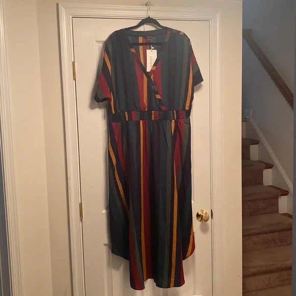 bloomchic dresses You can never go wrong with dresses! Embrace the vibrancy of spring with our stunning A-line dress, adorned with vibrant, dynamic colored stripes. Its loose and comfortable silhouette Shell 100% polyester 100% cotton Lining 100% polyester Dress Casual Maxi By Bloomchic